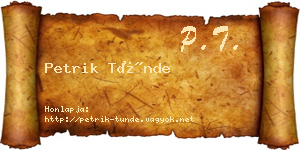 Petrik Tünde névjegykártya