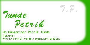 tunde petrik business card